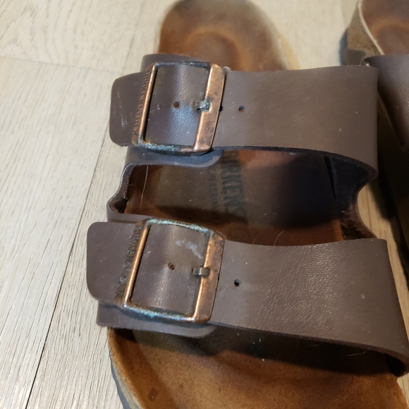 Birkenstock Dark Brown Sandals Double Buckle With Amazing Patina - Picture 2 of 9